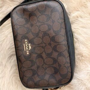Coach Signature Brown and Black Crossbody Bag